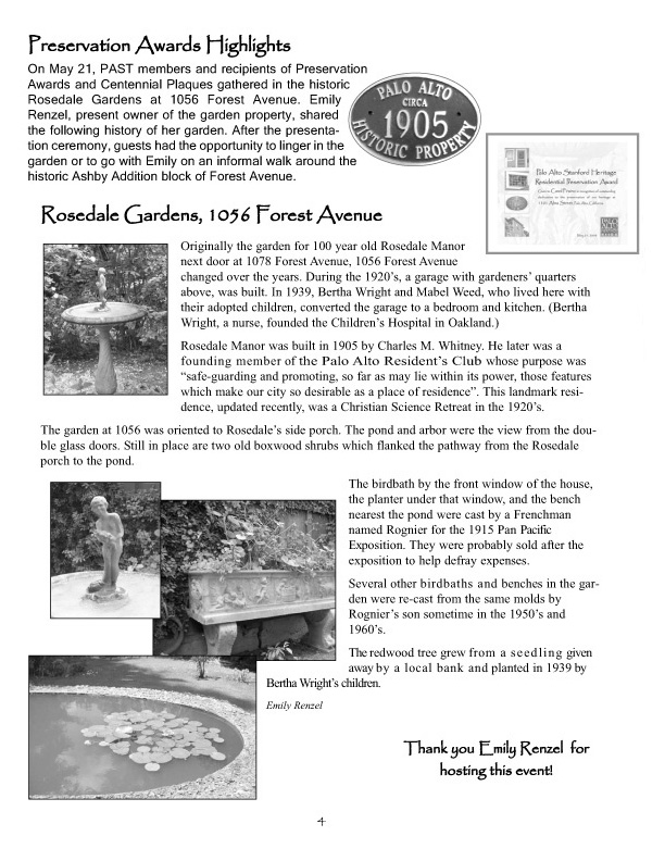 page from summer 2005 Newsletter